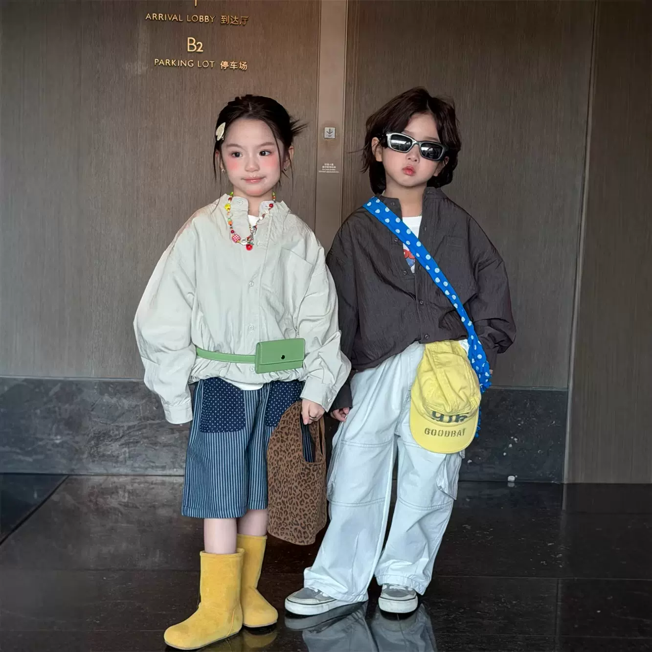 2026春季新款韩版儿童设计款立领外套男女童双层休闲短款外套洋气