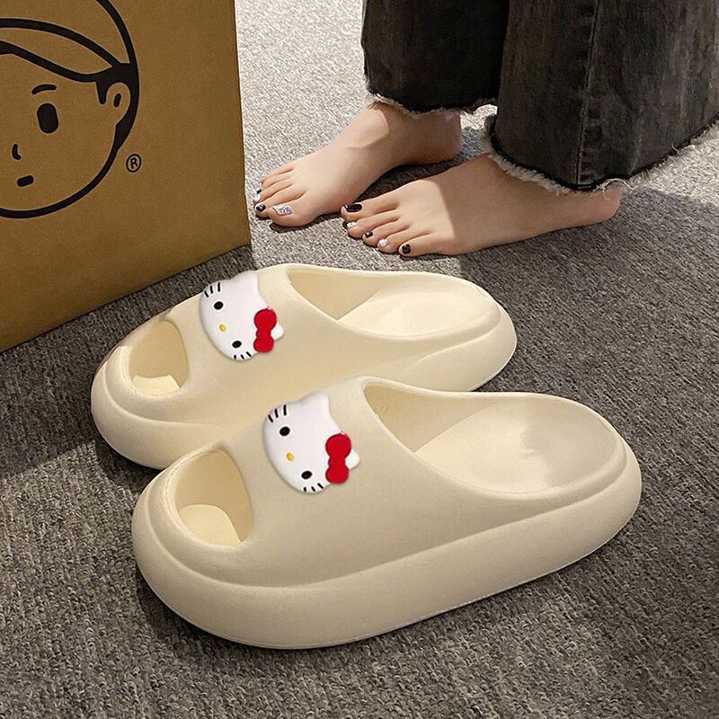 Soft Sole Slippers Women's Summer Outer Wear Thick Sole eva Non-slip Couples One-word Slippers Home Bathroom Sandals Men's Feeling of Stepping on Shit