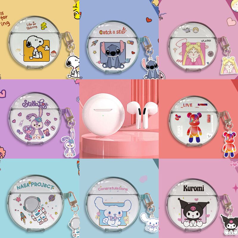 For Lenovo ht38 cartoon Pro6 earphone shell J6 protective cover Q33/P1/D10 transparent soft shell Parchal dog F9