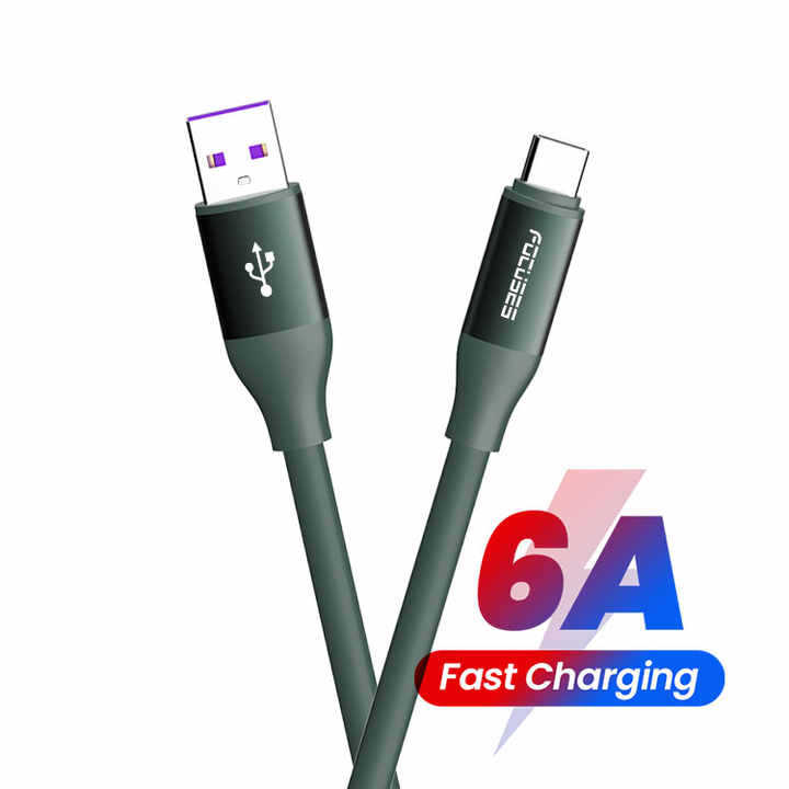 华加斯新设计 6A OD6.0 USB 数据线耐用品质柔软 TPE 66W 快充