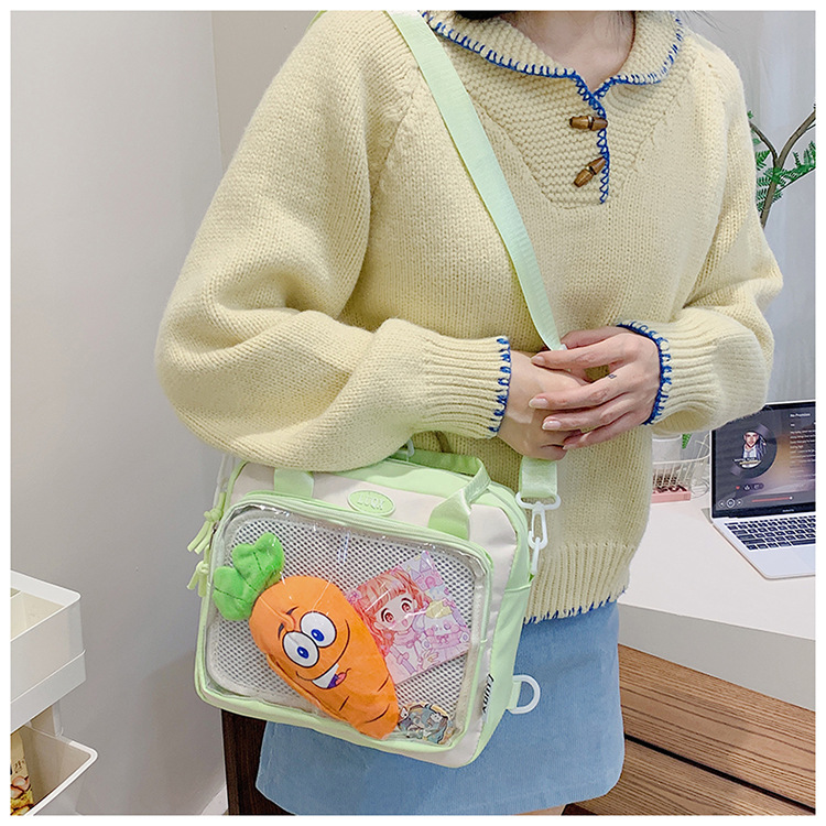 Cute and versatile pain bag, new large-capacity student commuting crossbody bag, Korean version hand-held transparent single-shoulder bag for women wholesale undefined