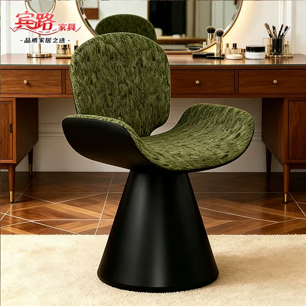 Bedroom Makeup Chair, Retro French-Style Makeup Stool, Dining Chair with Backrest, Dressing Chair, Light Luxury Vintage Makeup Table Chair for Girls