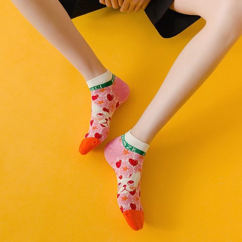 French cat men and women short-cut low-cut ins trendy socks cotton retro college style socks summer literary Japanese boat socks