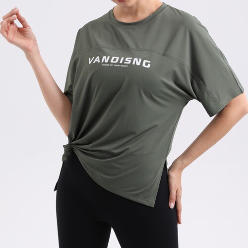 New  Women's Loose Plus Size Yoga T-Shirt Gym Running Short Sleeve High Elastic Fitness Top