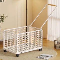 Kola 洗濯物バスケット家庭用大容量汚れた衣類収納バスケット車輪付きポータブル鉄浴室寝室の汚れた衣類バスケット