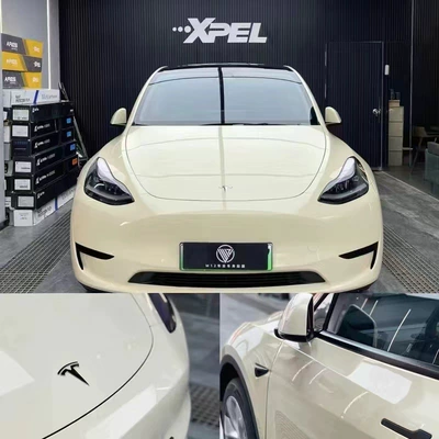Car paint protective film — Blue Whole Car Roll Film - pet-material-crystal-maraca-yellow-165m