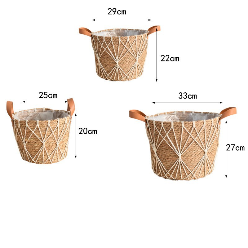 Cesta Decorativa de Hierba Tejida