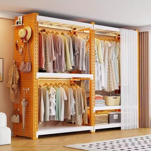 Open Clothes Rack Bedroom Storage Cabinet Rental House Simple Assembly Coat Rack Storage Rack Wardrobe Shelf Wardrobe