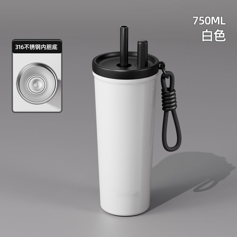 大容量ステンレス鋼の新しいスタイルの高品質セラミックポータブル断熱車用ストローコーヒーカップ断熱|undefined