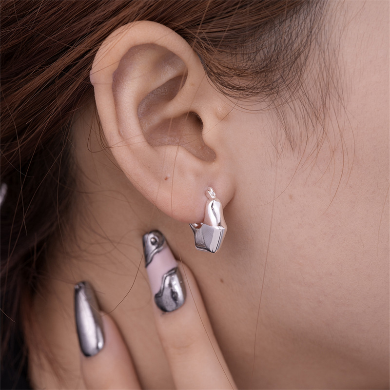 7g Weight Hoop Earrings, Drop Earrings Classification 1 Pair Quantity Holiday, Daily Occasion Copper Material U Shape, Geometric Pattern Women's Gender Plating Design Simple Style Style 1 Pair Simple Style U Shape Geometric Plating Copper Hoop Earrings Drop Earrings 15