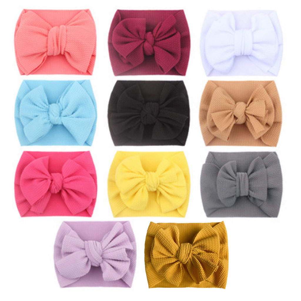 ins New European and American Creative Children's Soft Bow Hair Band Hair Accessories Multi-color Baby Headwear