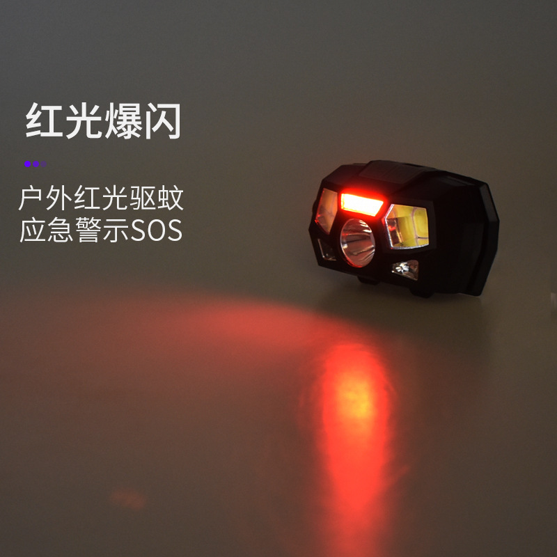 Inducción USB al aire libre carga de luz alta luz luz superbrillante led cabeza impermeable luz de pesca nocturna cabeza de plástico image 5