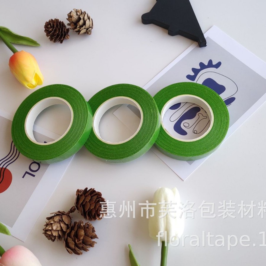 Ventas Directas de fábrica pegajosa cinta verde cinta floral al por mayor 27 m cinta verde cinta polo de la flor DIY flor artificial