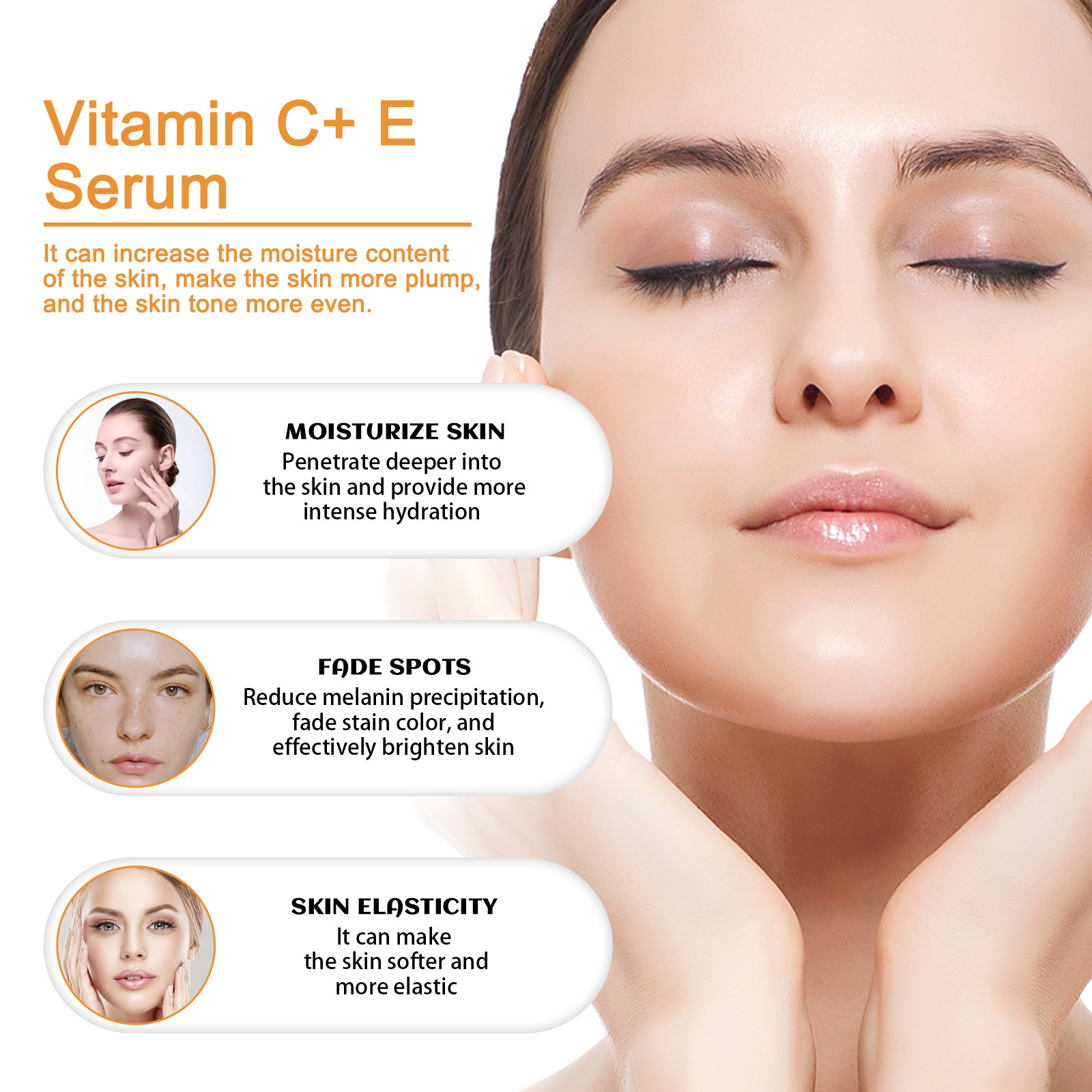 L'essence EELHOE vitamine C + vitamine E peut affaiblir les ridules, hydrater, éclaircir le teint, réparer la peau terne_voghion.com