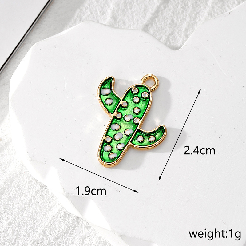 10 PCS/Package Quantity 10 PCS/Package 19 * 24mm Alloy Cactus Polished Pendant DIY Jewelry Accessories