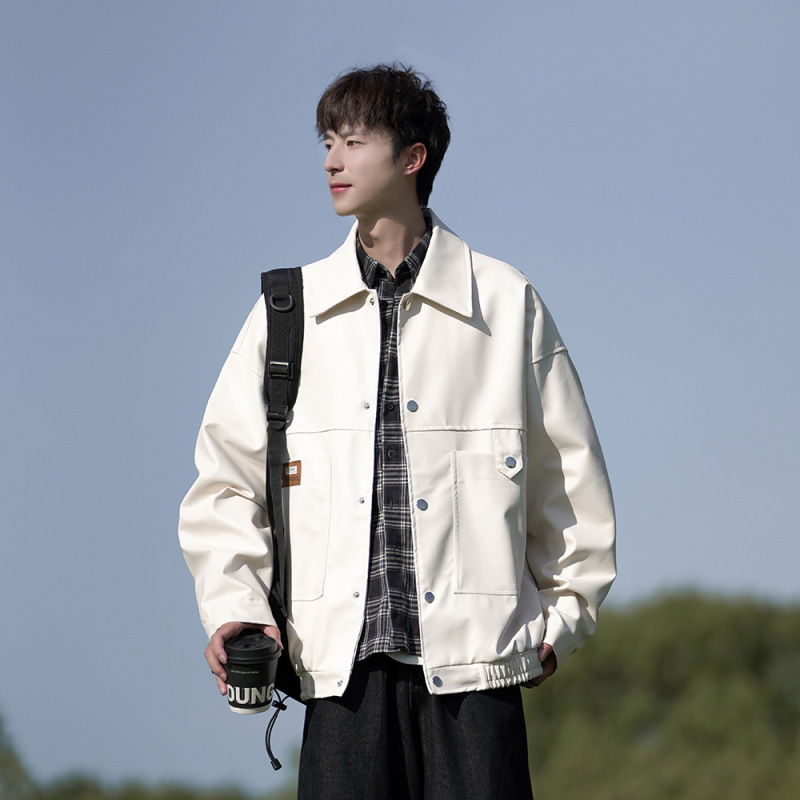 包邮2025秋季男士重工PU皮衣美式机车拉风休闲男装帅气宽松夹2025