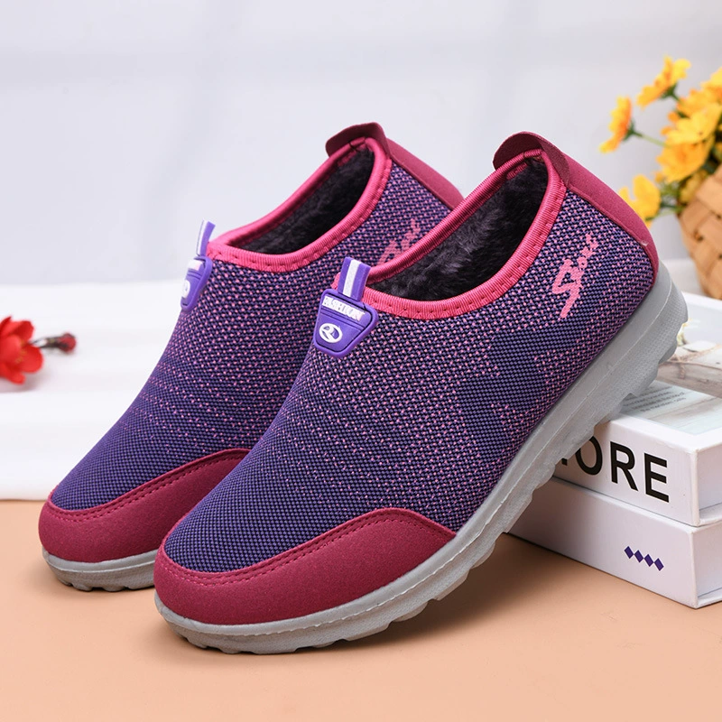 Женская обувь Old Beijing, обувь для мам среднего и пожилого возраста, тканевая обувь, сетчатая обувь, удобная, дышащая, повседневная обувь для ленивых, обувь на мягкой подошве.