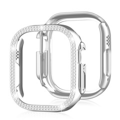 適用於apple watch Ultra蘋果手錶殼iwatch8代PC鏤空雙排鑽保護殼