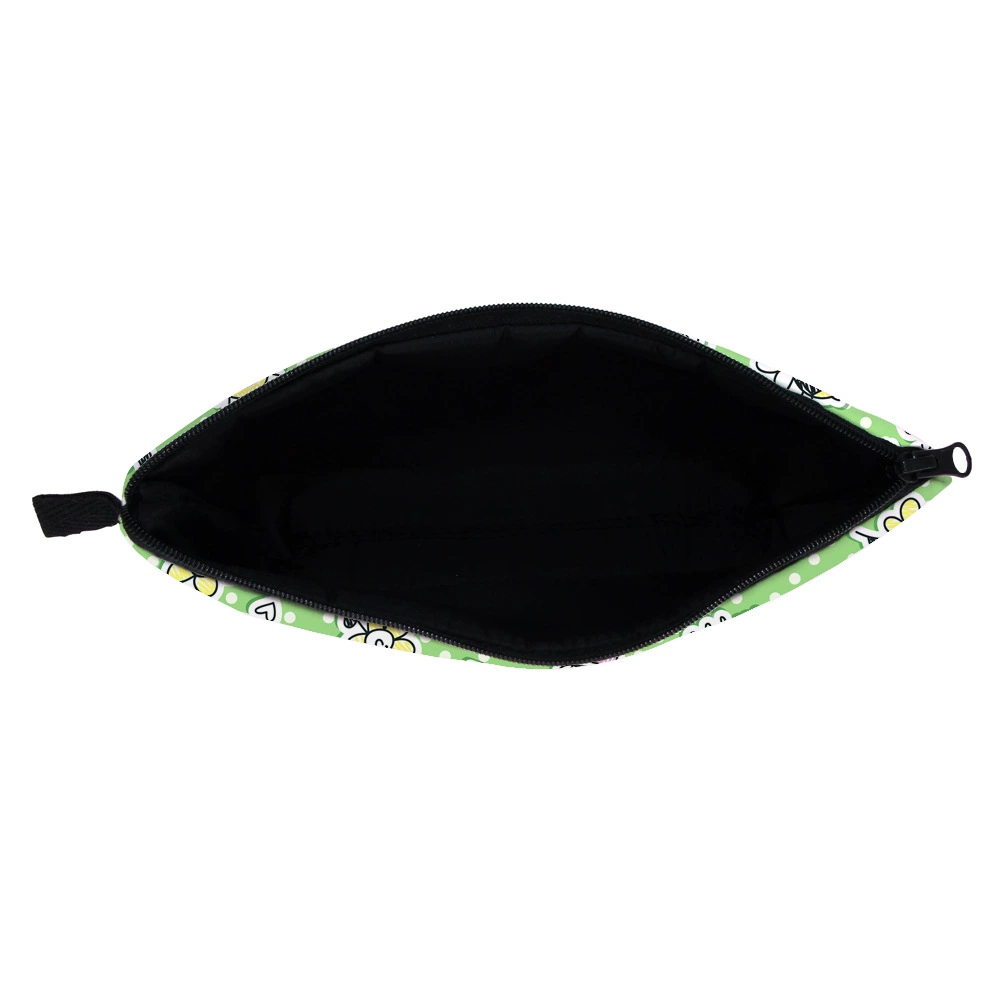 Water repellent cosmetic bag, chain with zipper, storage system, travel bag
