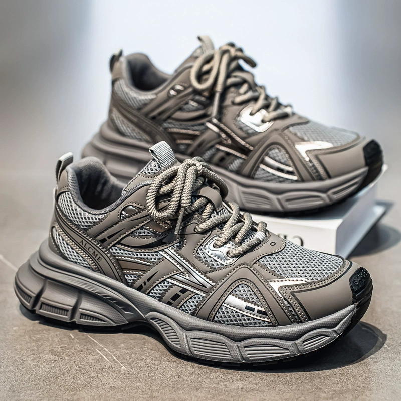 Дышащая сетка на толстой подошве, увеличивающая рост, модная обувь для папы, летняя новая высококачественная обувь в корейском стиле, популярная повседневная модная обувь