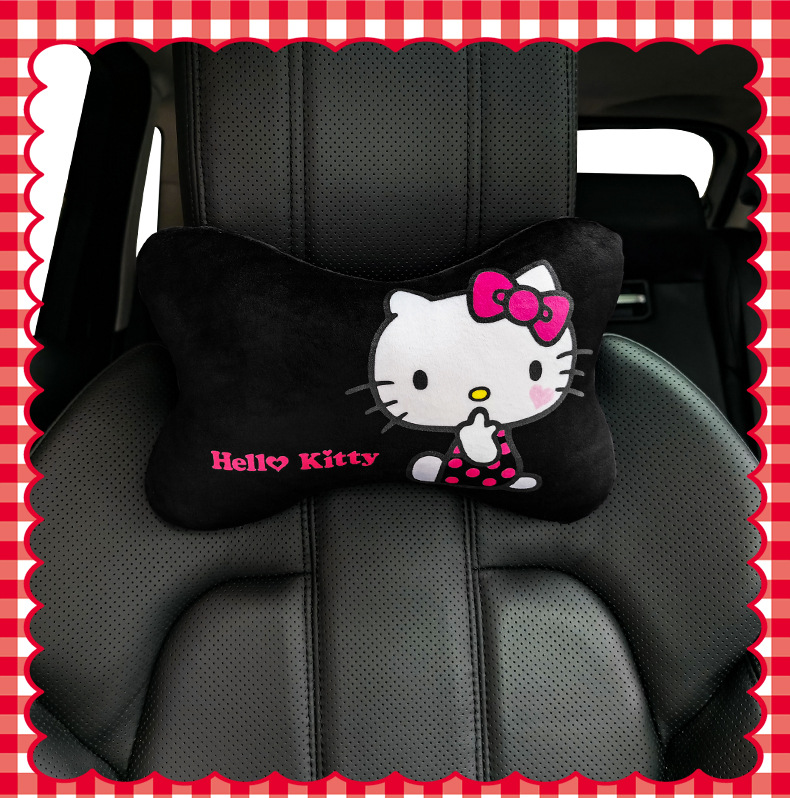 Hellokitty Car Pillow Cute Cartoon Car Headrest Neck Pillow Popular Leather Pillow Bone Pillow for Women