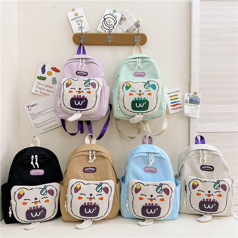 Mochila escolar de gran capacidad de dibujos animados lindos osos para niños y niñas, mochila de viaje ligera para niños