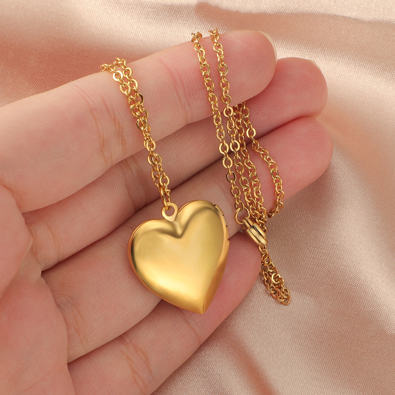 Unisex Gender Wholesale Jewelry Basic Modern Style Classic Style Heart Shape 304 Stainless Steel Plating Pendant Necklace