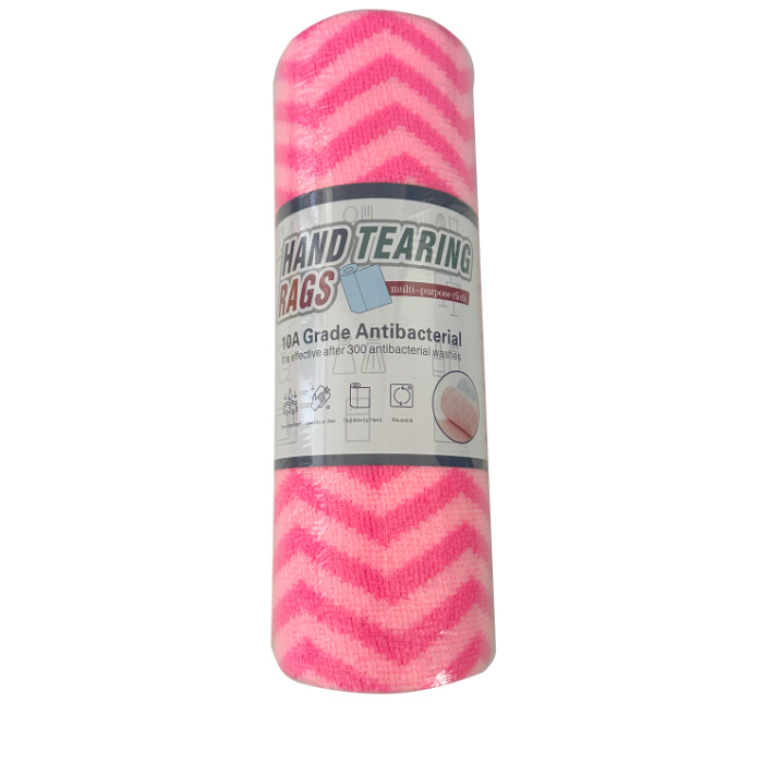 Perezoso rollo de mano rasgada toallas de cocina doméstica gruesa gruesa seca y húmeda dobles rollo de microfibra fábrica al por mayor