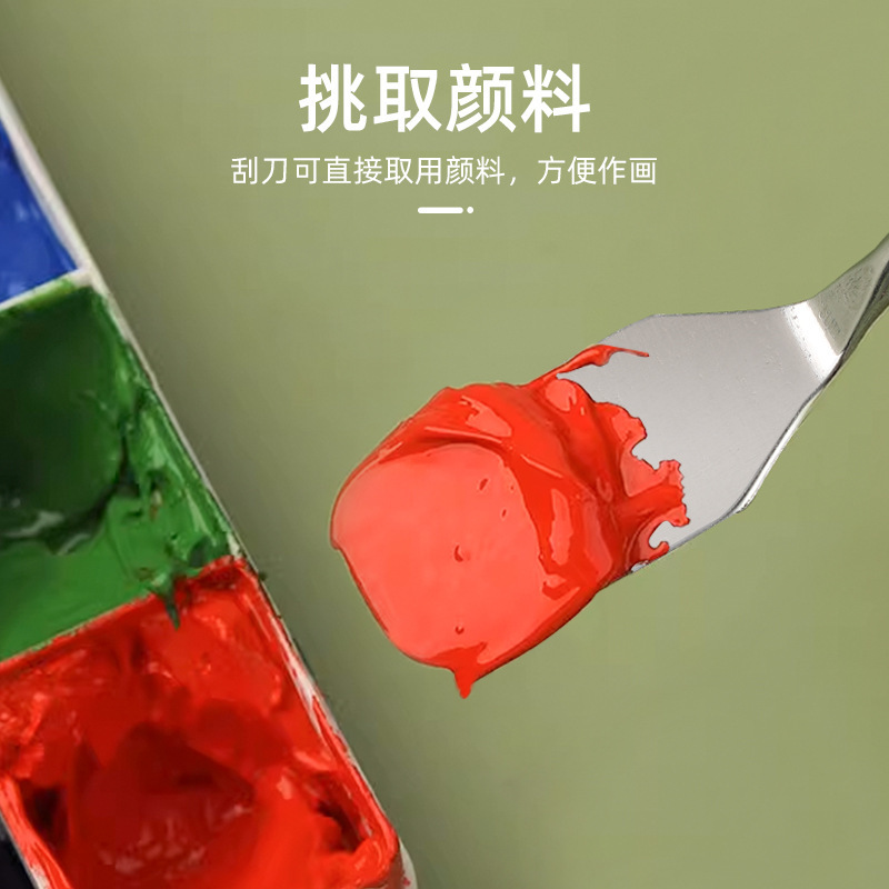Raspador de arte, juego de cuchillo de pintura al óleo único, raspador de pintura de gouache de madera grande de acero inoxidable, herramienta manual