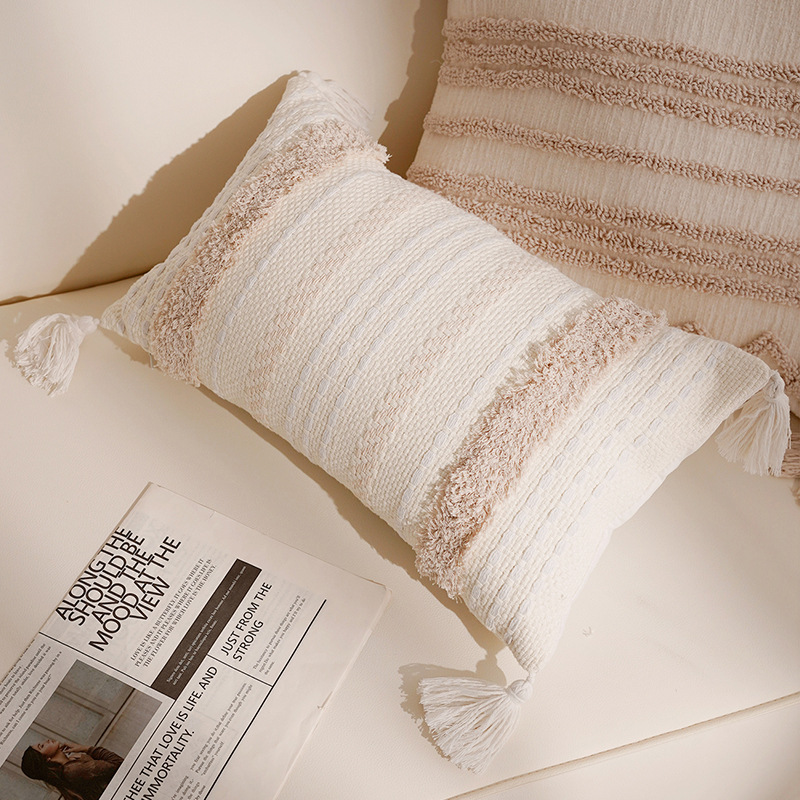 Nórdico inswind almohada simple versátil sala de estar sofá cojín dormitorio ventana flotante cabeza de cama respaldo cojín almohada cubierta