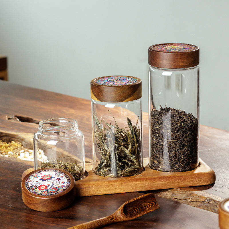 lata de vidrio china, alta borosilicona, lata de sellado de grado alimenticio, lata de almacenamiento de botella de vidrio, lata de almacenamiento de cocina, botella de almacenamiento