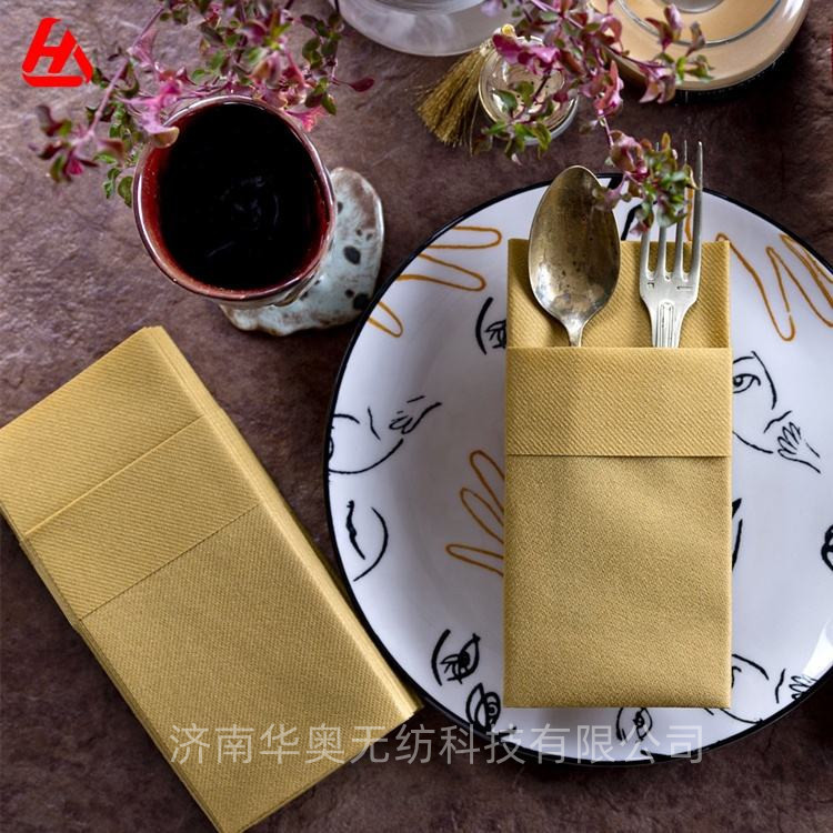 Cross-Border Hot-Selling Disposable Western-Style Napkin and Cutlery Set, Single-Layer Thickened, Multiple Specifications, Colorful Dust-Free Paper Napkins