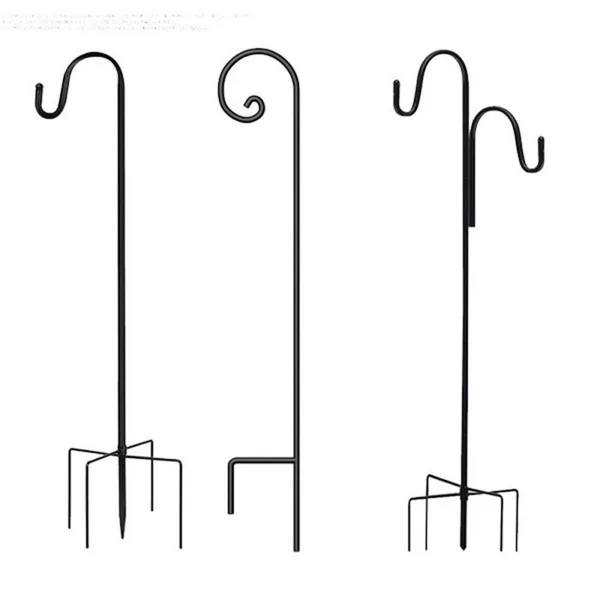 Cross-border wholesale iron Shepherd hook outdoor lawn ground plug Rod courtyard garden iron bracket hook curved hook string light pole