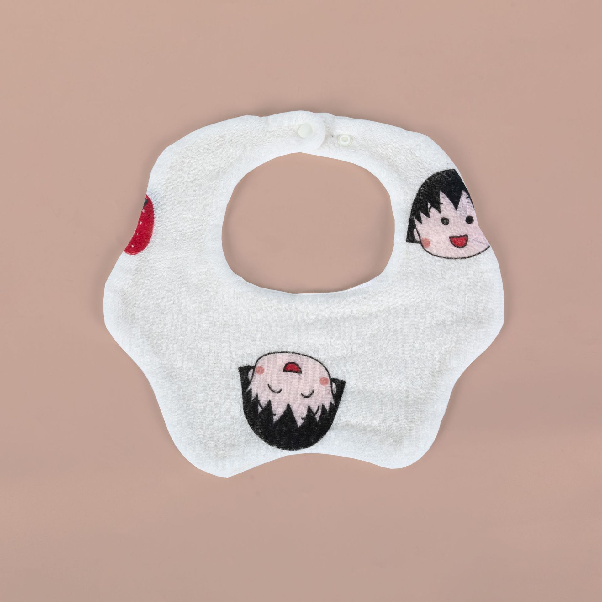 Toalla de saliva para bebé 6 capas de gasa de algodón grueso babero de bebé de 360 grados con impresión de dibujos animados babero para bebé