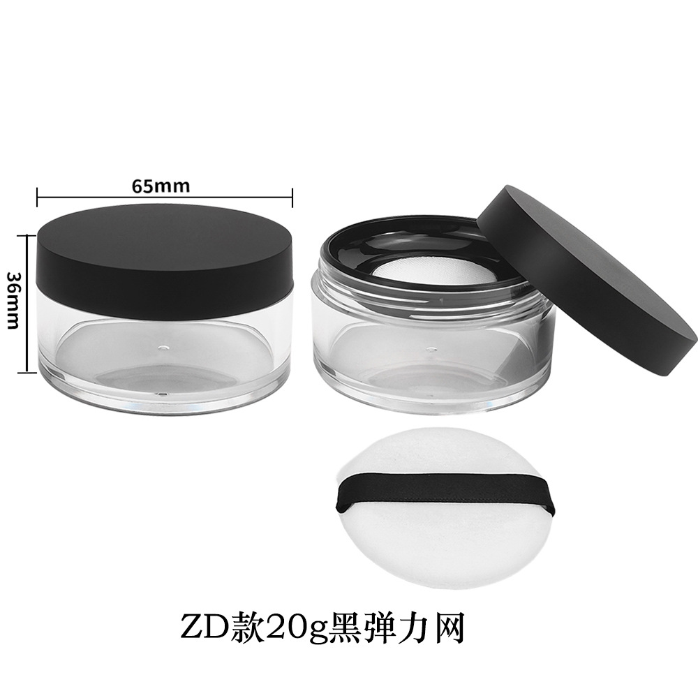 Materiales de embalaje para polvos sueltos en stock: caja dispensadora de polvo suelto ultrafina con tapa abatible y malla elástica grande, para 8g, 15g, 20g.