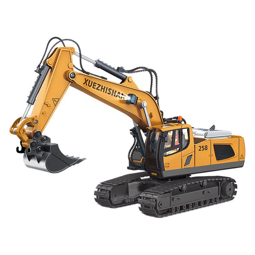 11 canal pista excavadora niño ingeniería de control remoto coche de juguete de control remoto Excavadora de control remoto de aleación grande para niños transfronterizos