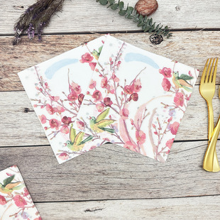 Factory Spot Printed Napkin Rose Napkin Disposable Party Wedding Napkin Restaurant Cross-border Hot Sale