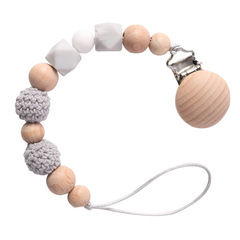 Amazon Baby Pacifier Chain Toys Anti-Drop Chain Handmade Wool Hook Ball Gum Chain Wholesale