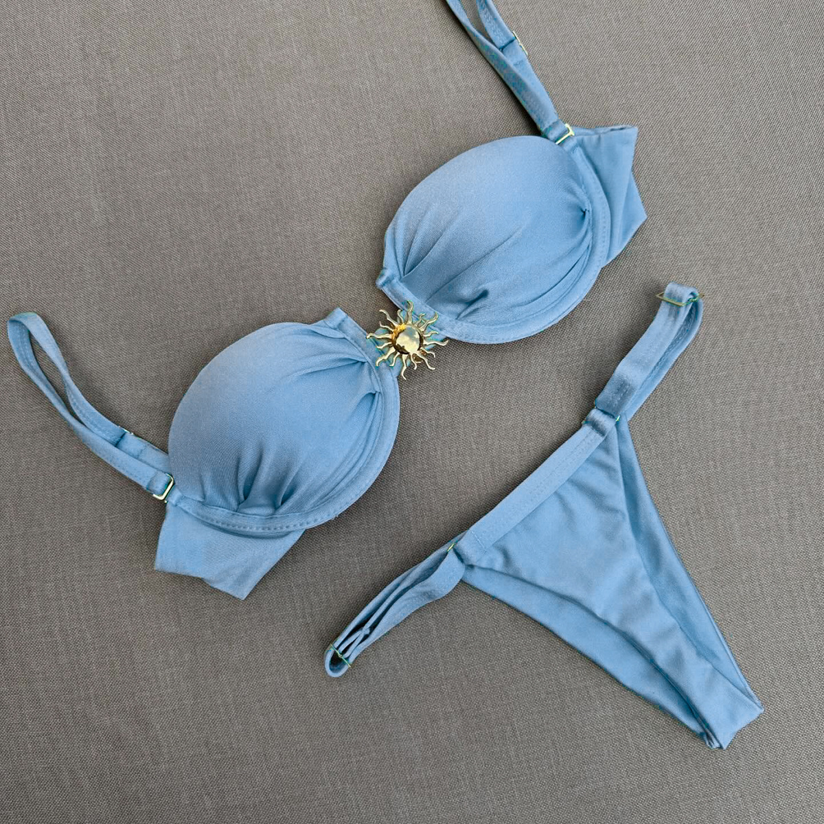 Women's Sexy Solid Color 3 Pieces Set Bikinis Swimwear display picture 2