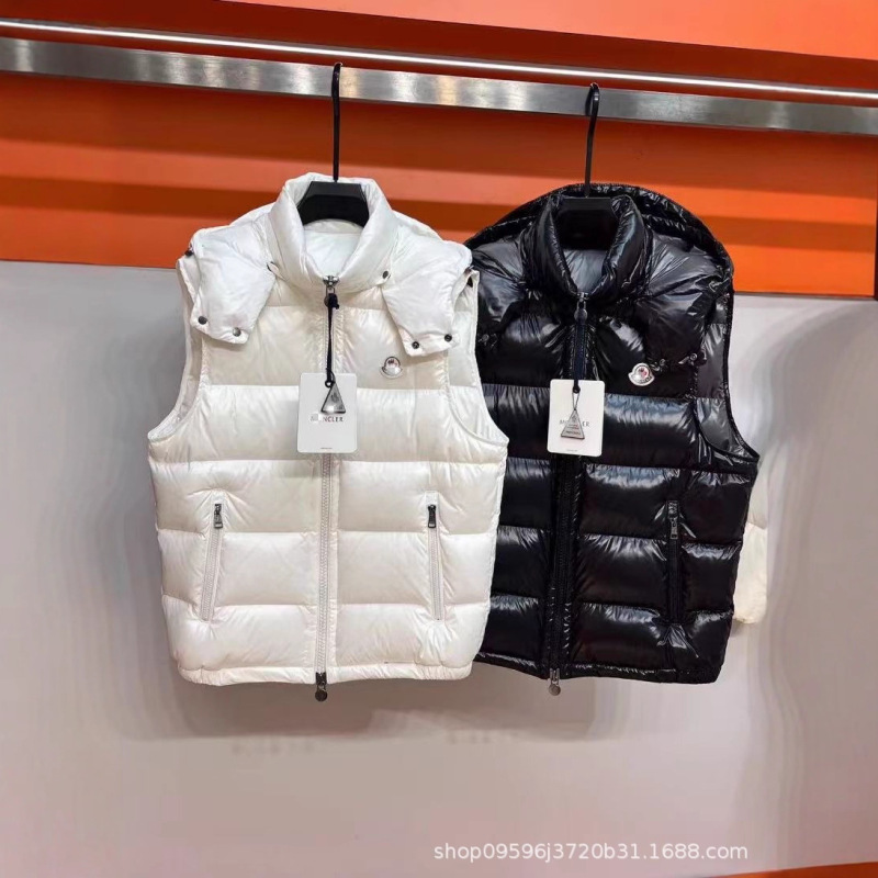 Foreign Trade Mk Winter New Mengjia down Classic Vest Hooded Glossy Couple Style Vest Warm Jacket Jacket