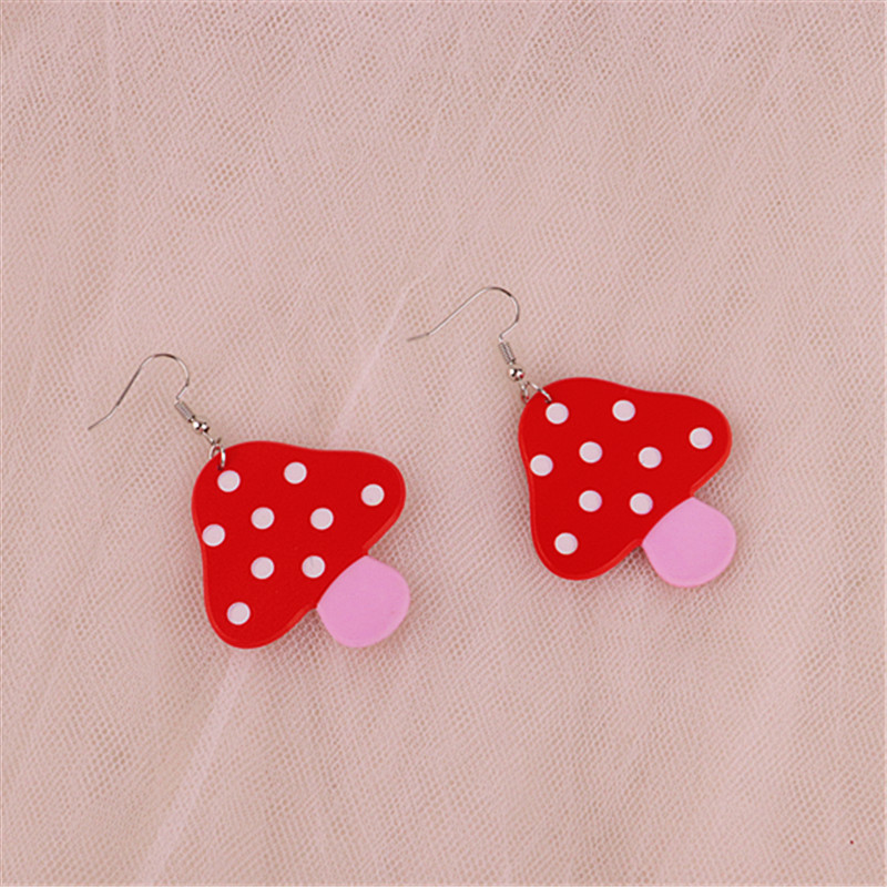 1 Pair Casual Mushroom Arylic Plating Women's Earrings display picture 2