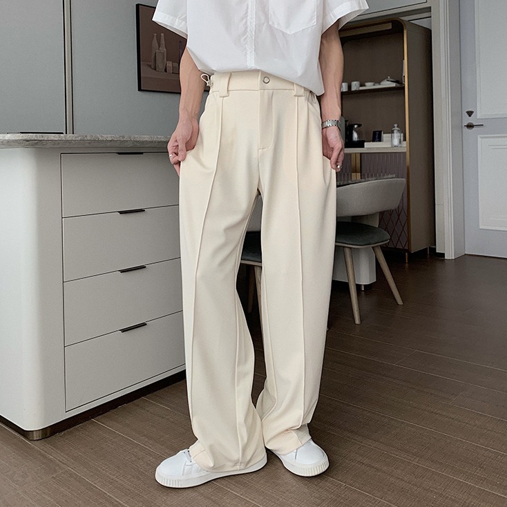 Men's Clothing Spring and autumn mopping pants simple casual trousers men new loose straight trousers black versatile trousers trend_voghion.com