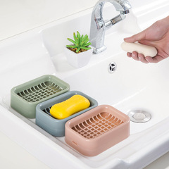 Double-layer grid soap box bathroom drain Nordic storage creative new plastic travel handmade soap holder soap holder