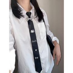 新款原创高级感领带免打结黑色jk制服新潮复古百搭个性女ins