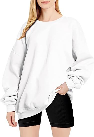 217g Weight Long Sleeve Sleeve Length Pullovers Placket Type Polyester Fabric Type Long Top Length Hoodie Tops Type Daily Occasion Round Neck Neckline Loose Fit Type Solid Color Pattern Winter, Spring, Autumn Season Women's Gender Streetwear Style Hoodies & Sweatshirts Long Sleeve Streetwear Solid Color 21