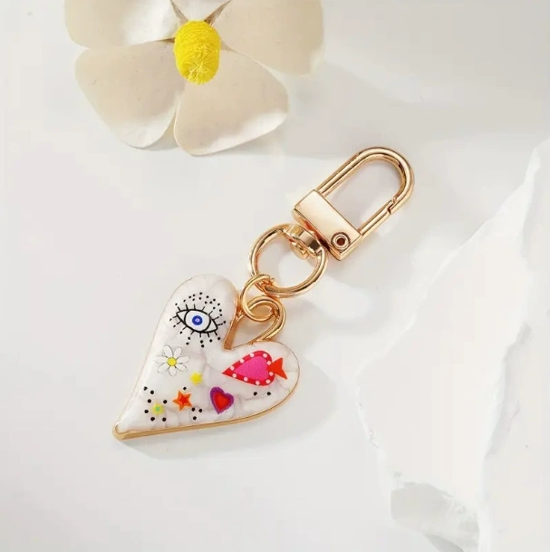 (Cross-border trading), metal keychain, pendant, accessory, flowered