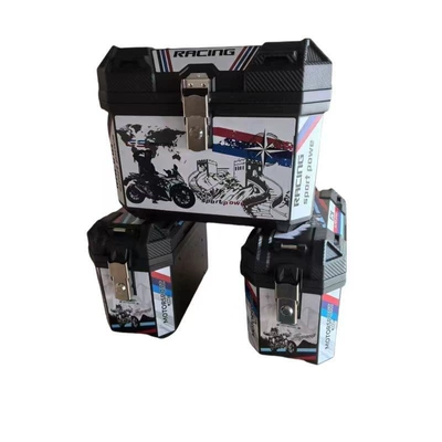 Motorcycle Electric Vehicle Universal Motorcycle trunk - flagship-version-62l-flame-white-tail-box-28l-integrated-side-box