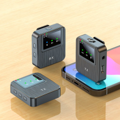 1つのドラッグ2つのノイズを低減する無線マイク携帯電話の生放送ビデオは一眼レフインタビューの録音マイクを撮影します。