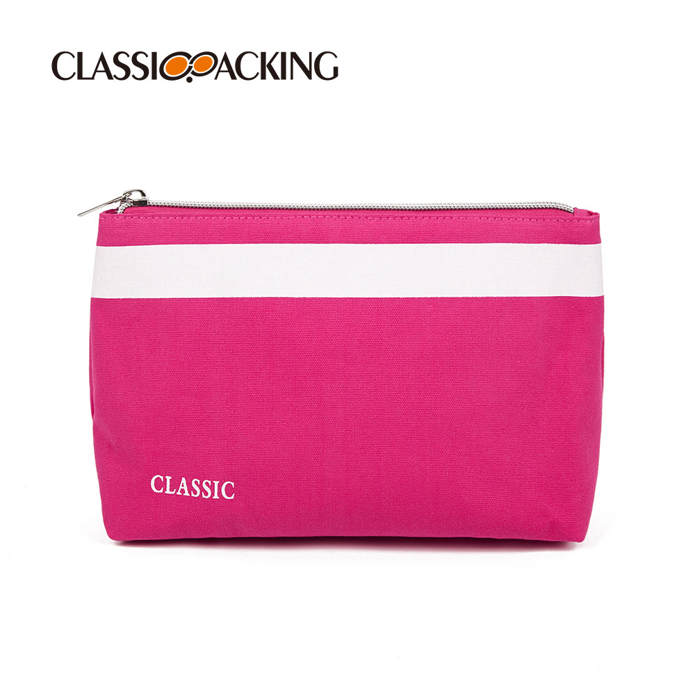 Bolsa de almacenamiento moderna y sencilla, material de lona, bolsa de almacenamiento para el cuidado de la piel de viaje, bolsa de lavado de gran capacidad, logotipo imprimible