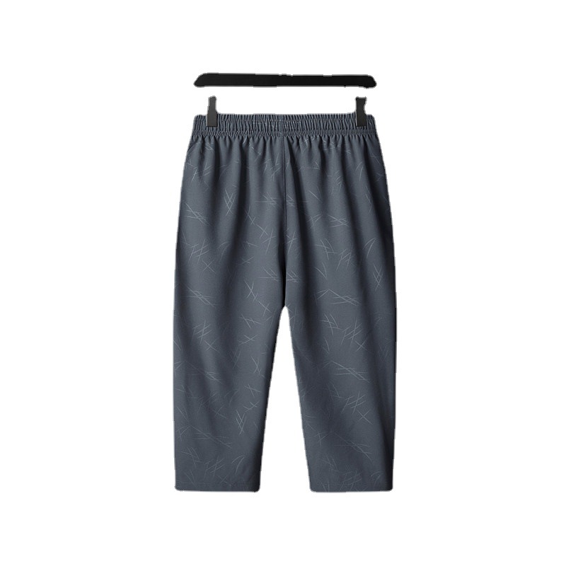 Hombres más tamaño verano transpirable ligero hielo seda recortada pantalones juventud ocio al aire libre fresco aire acondicionado pantalones stretch shorts